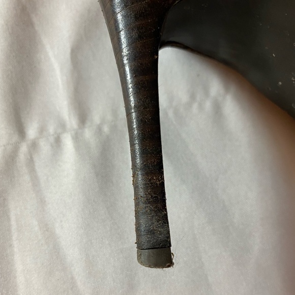 ❌lui chung  patton leather tall boots 8 real fur 4” heel  knee-high - Picture 8 of 12